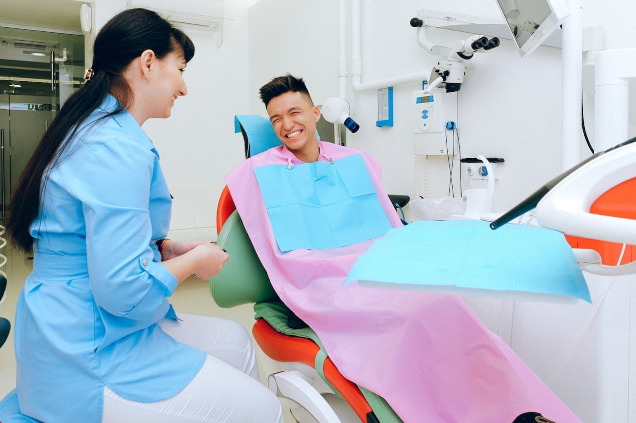 man at dentist